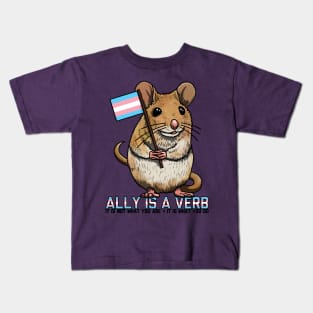 Ally is a Verb Trans Mouse Kids T-Shirt